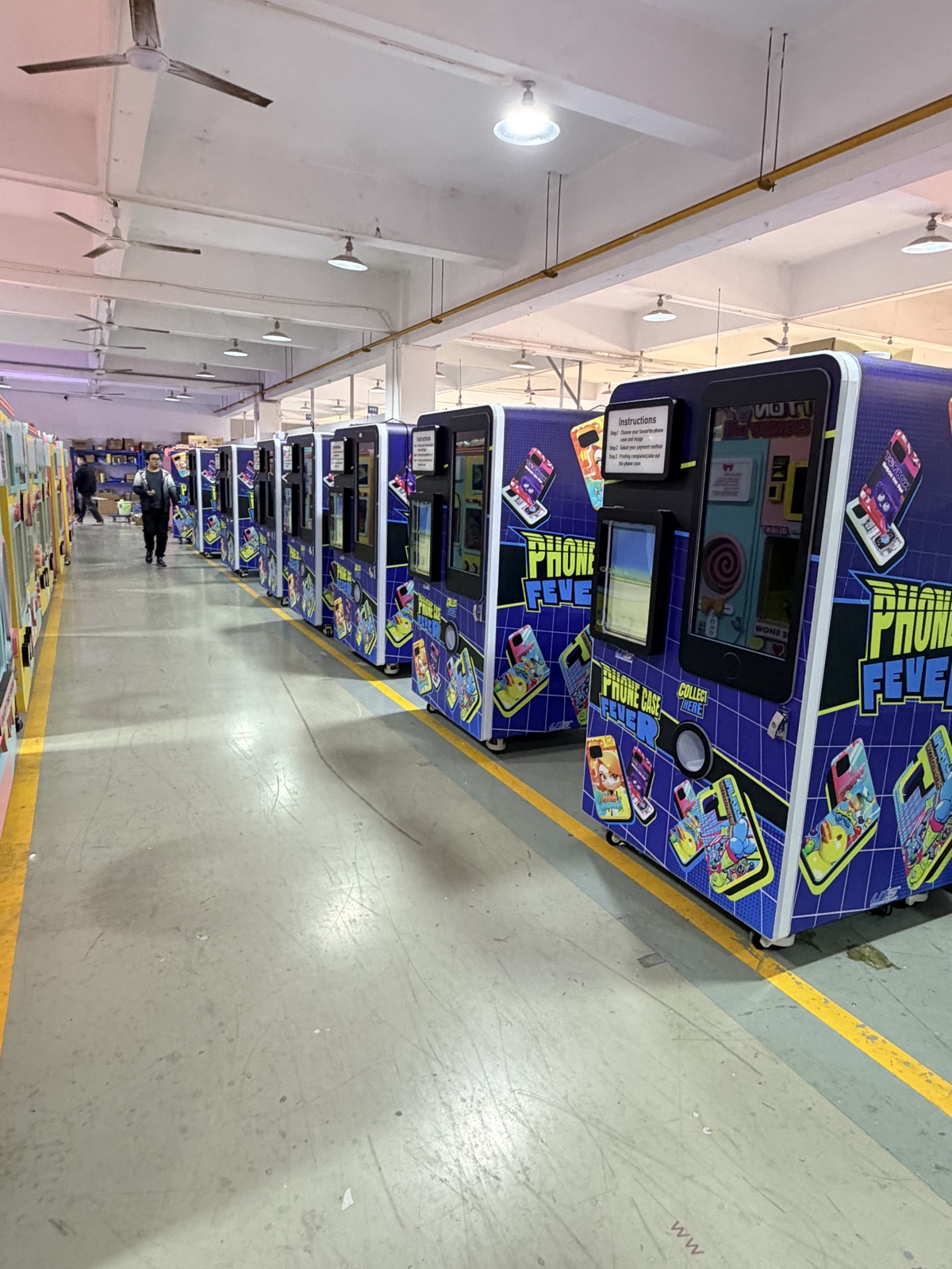 Custom printing vending machines in Red Rabbit factory testing in June 2026
