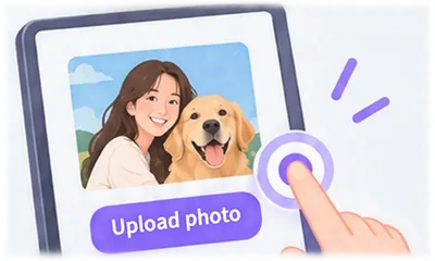 Uploading photos of people and pets on the touchscreen